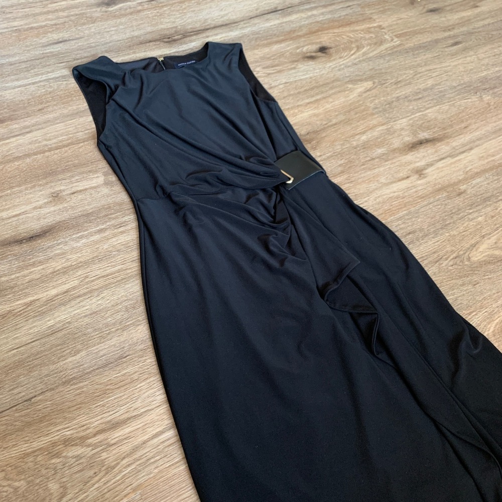 Tommy Hilfiger sleeveless belted sheath cocktail dress in black - size 2 women